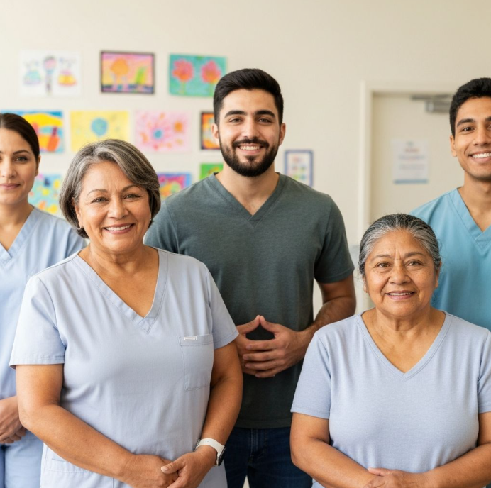 Caregiver with senior